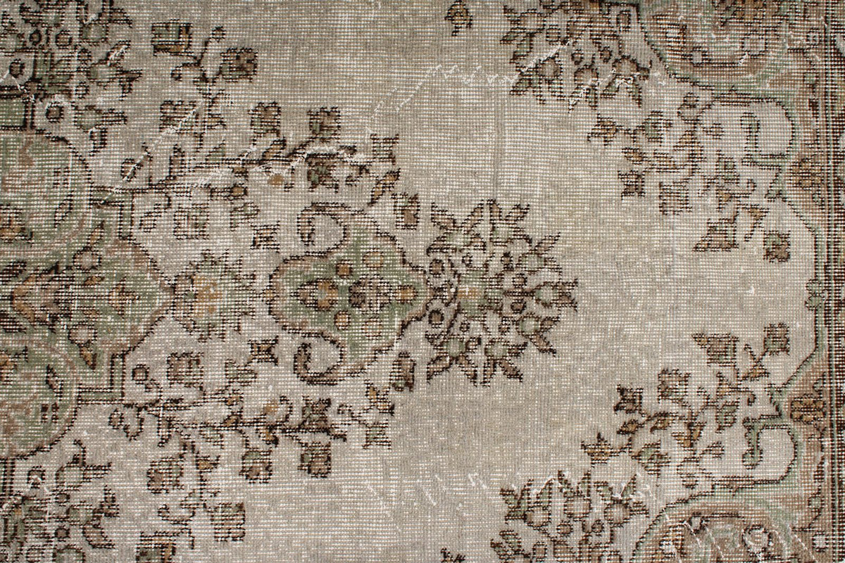 5x9 Brown and Gray Turkish Overdyed Rug