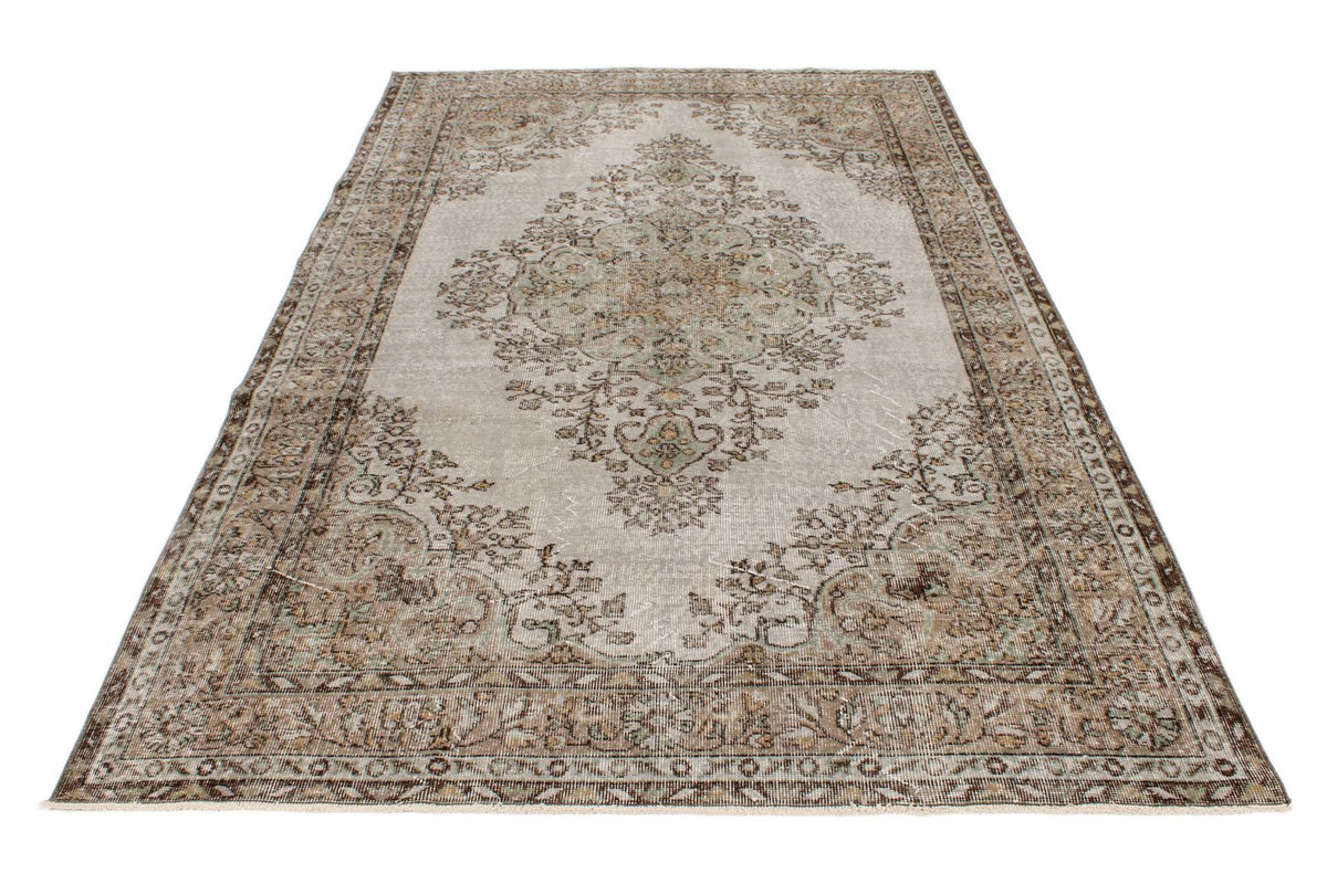 5x9 Brown and Gray Turkish Overdyed Rug