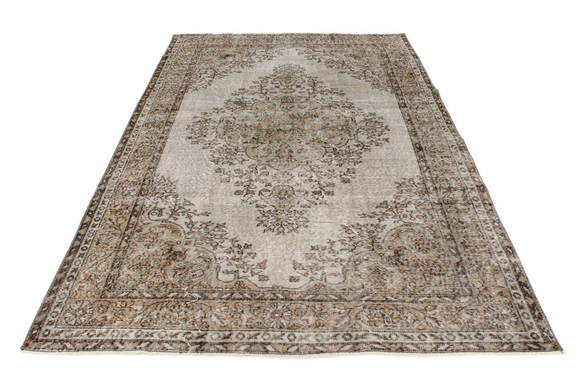 5x9 Brown and Gray Turkish Overdyed Rug