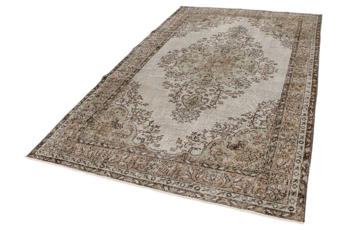 5x9 Brown and Gray Turkish Overdyed Rug