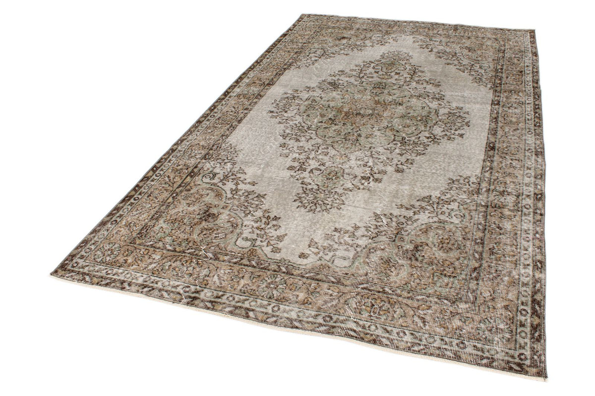 5x9 Brown and Gray Turkish Overdyed Rug