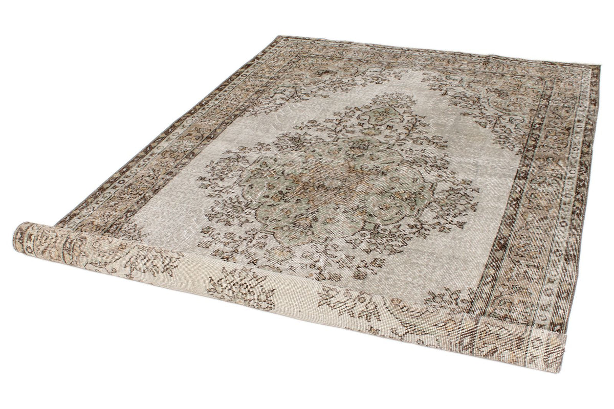 5x9 Brown and Gray Turkish Overdyed Rug