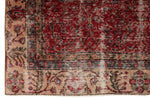 6x10 Burgundy and Rust Turkish Anatolian Rug