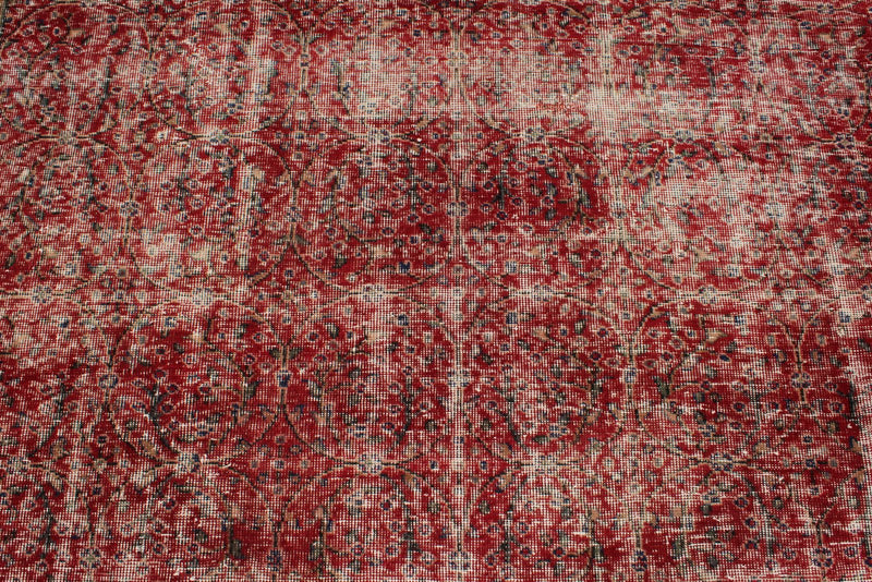 6x10 Burgundy and Rust Turkish Anatolian Rug