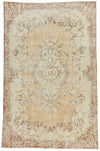 6x10 Beige and Light Brown Turkish Overdyed Rug