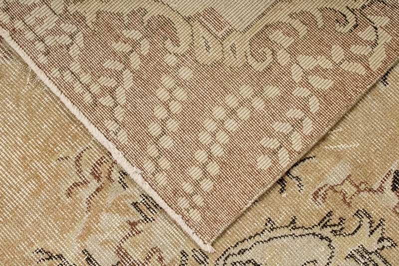 6x10 Beige and Light Brown Turkish Overdyed Rug