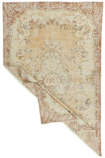 6x10 Beige and Light Brown Turkish Overdyed Rug