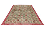 7x10 Ivory and Red Turkish Anatolian Rug