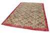 7x10 Ivory and Red Turkish Anatolian Rug