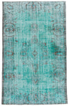 6x9 Turquoıse and Dark Red Turkish Anatolian Rug