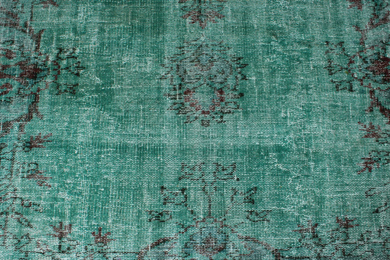 6x9 Turquoıse and Dark Red Turkish Anatolian Rug