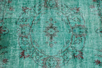 6x9 Turquoıse and Dark Red Turkish Anatolian Rug