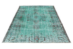 6x9 Turquoıse and Dark Red Turkish Anatolian Rug