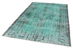 6x9 Turquoıse and Dark Red Turkish Anatolian Rug