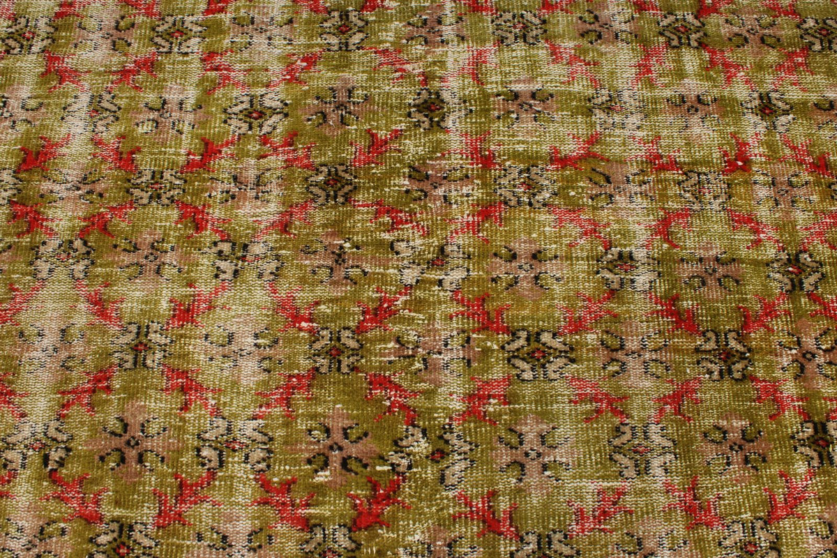 6x10 Mustard and Red Turkish Anatolian Rug