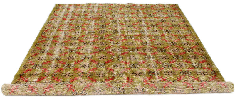 6x10 Mustard and Red Turkish Anatolian Rug