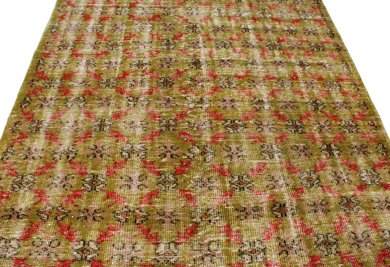 6x10 Mustard and Red Turkish Anatolian Rug