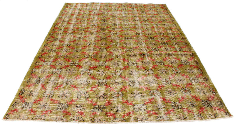 6x10 Mustard and Red Turkish Anatolian Rug