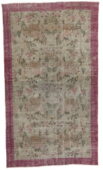 6x10 Brown and Burgundy Turkish Anatolian Rug