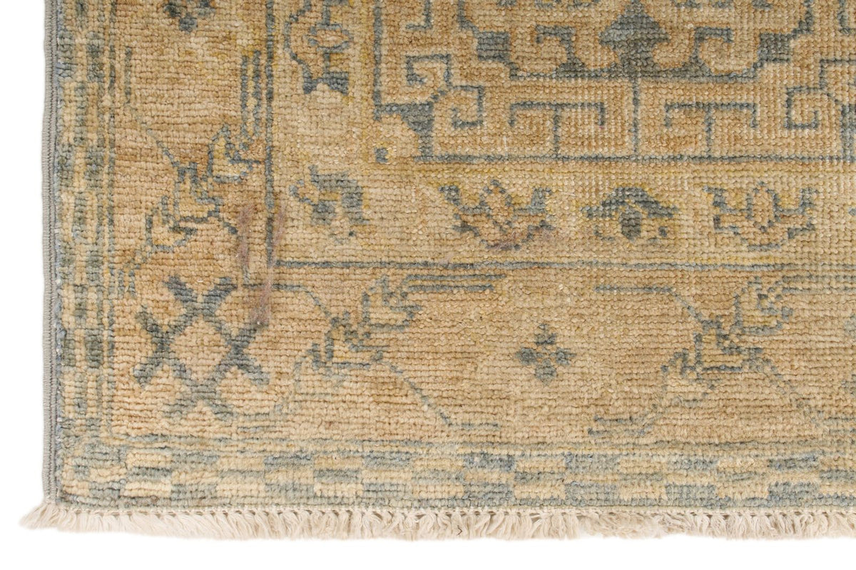 4x10 Beige and Blue Turkish Tribal Runner