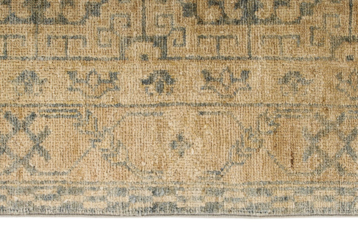 4x10 Beige and Blue Turkish Tribal Runner
