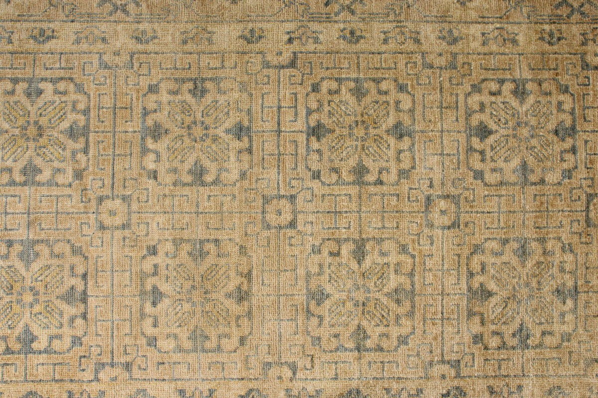 4x10 Beige and Blue Turkish Tribal Runner