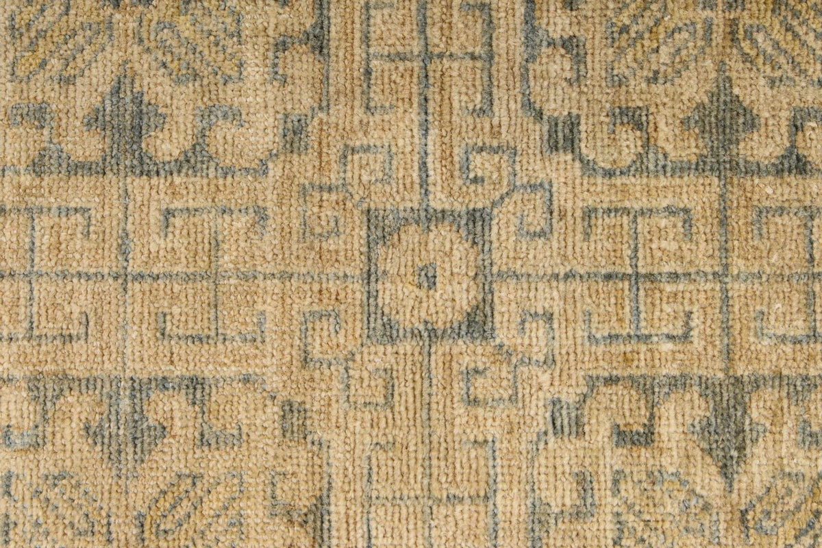 4x10 Beige and Blue Turkish Tribal Runner