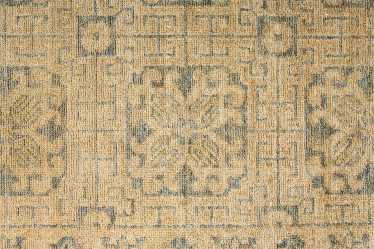 4x10 Beige and Blue Turkish Tribal Runner