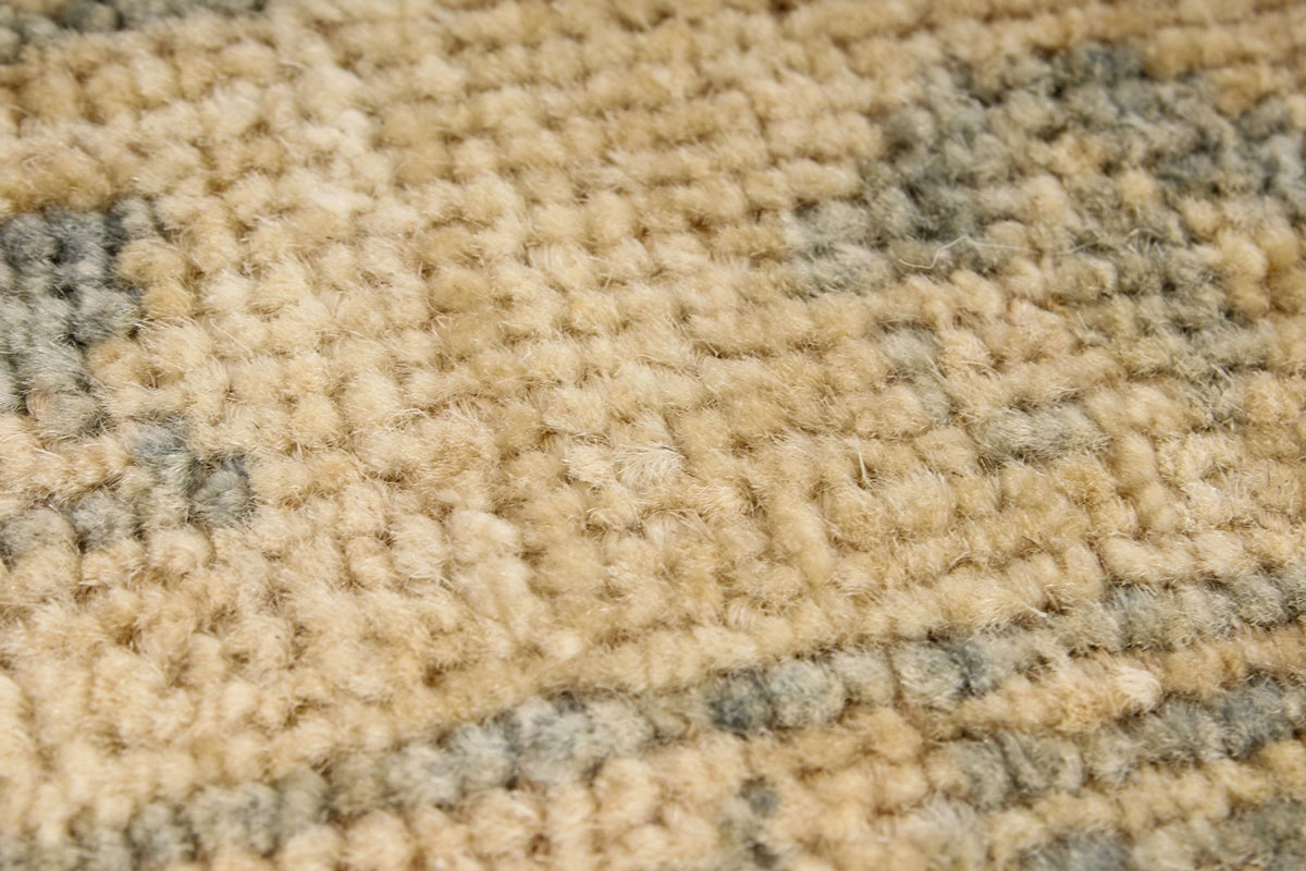4x10 Beige and Blue Turkish Tribal Runner