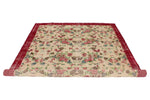 7x10 Ivory and Dark Red Turkish Anatolian Rug