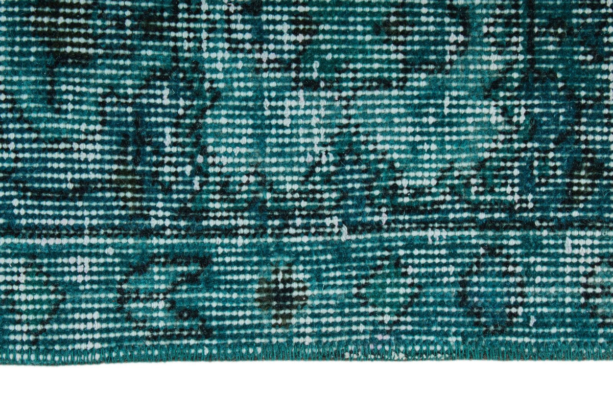 7x10 Turquoıse and Blue Turkish Overdyed Rug