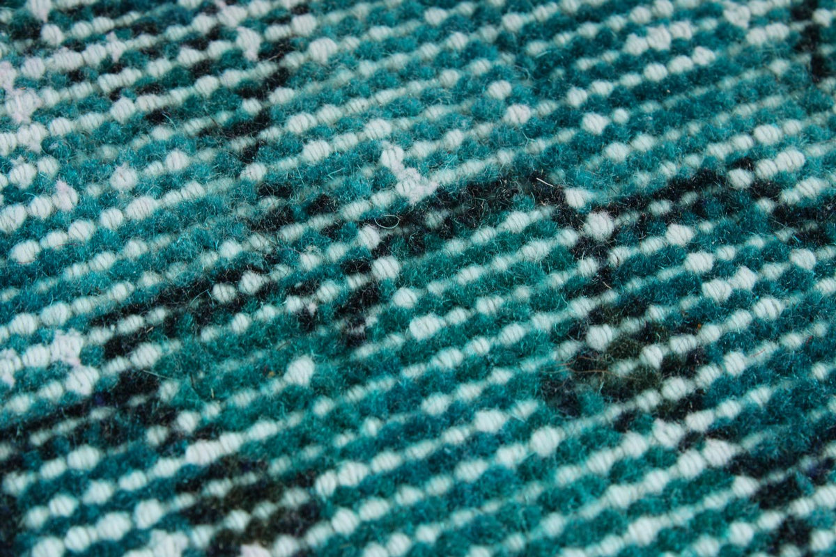 7x10 Turquoıse and Blue Turkish Overdyed Rug