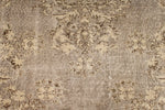 7x10 Ivory and Brown Turkish Overdyed Rug