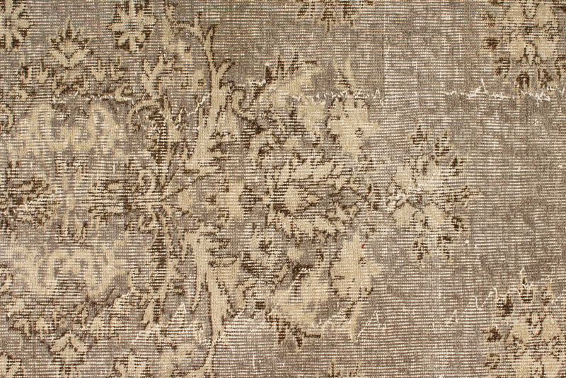 7x10 Ivory and Brown Turkish Overdyed Rug