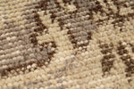 7x10 Ivory and Brown Turkish Overdyed Rug