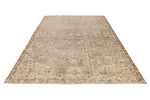 7x10 Ivory and Brown Turkish Overdyed Rug