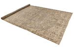 7x10 Ivory and Brown Turkish Overdyed Rug