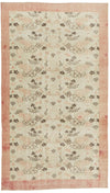 6x11 Ivory and Light Peach Turkish Overdyed Rug