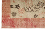 6x11 Ivory and Light Peach Turkish Overdyed Rug