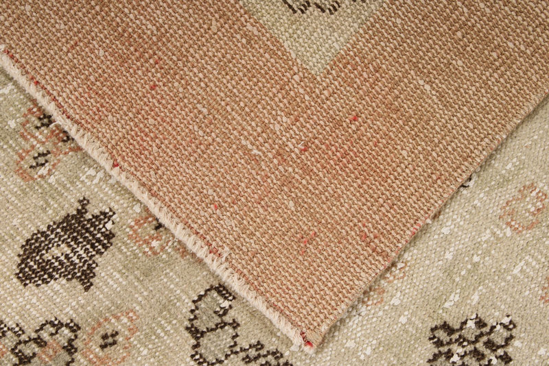 6x11 Ivory and Light Peach Turkish Overdyed Rug