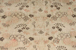 6x11 Ivory and Light Peach Turkish Overdyed Rug