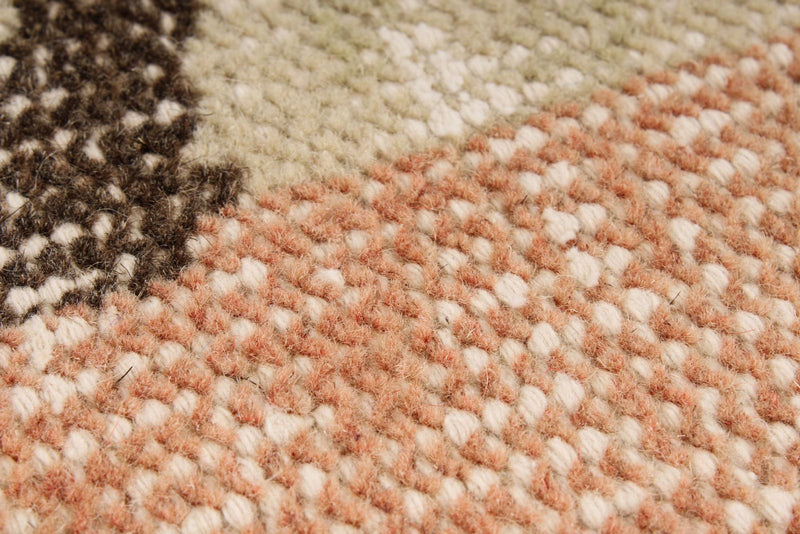 6x11 Ivory and Light Peach Turkish Overdyed Rug