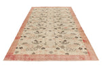 6x11 Ivory and Light Peach Turkish Overdyed Rug