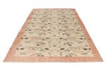 6x11 Ivory and Light Peach Turkish Overdyed Rug