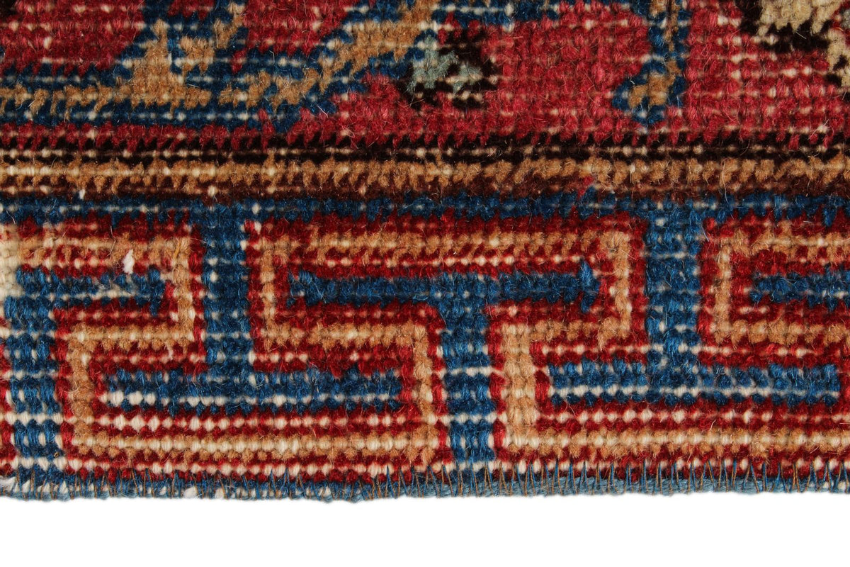 7x10 Ivory and Multicolor Turkish Overdyed Rug
