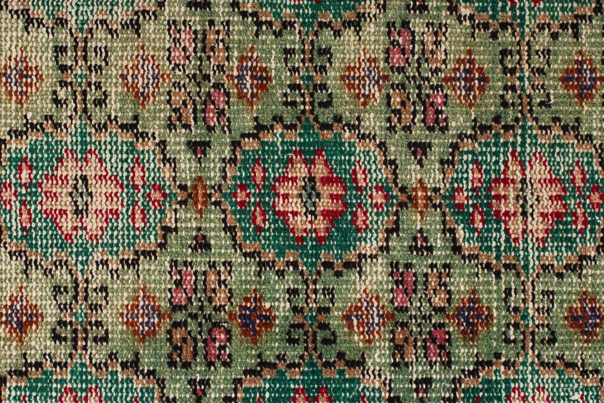 6x10 Dark Green and Multicolor Turkish Anatolian Rug