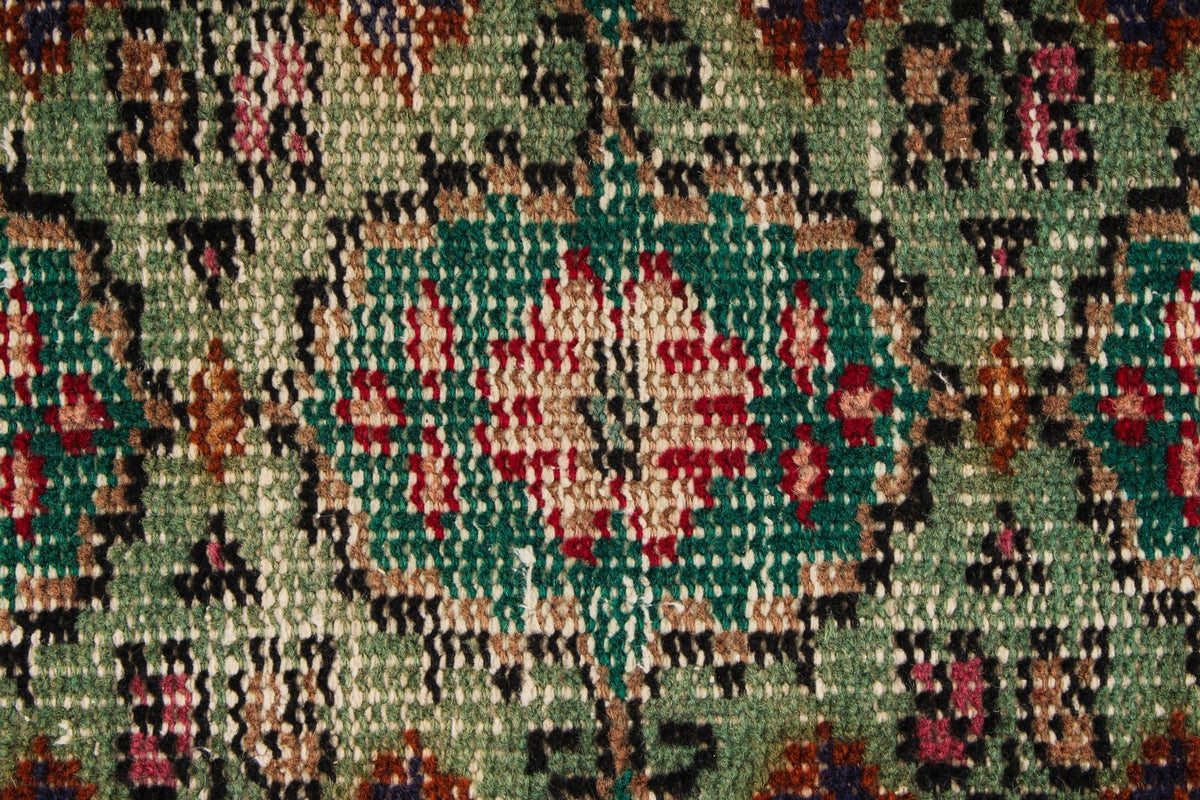 6x10 Dark Green and Multicolor Turkish Anatolian Rug