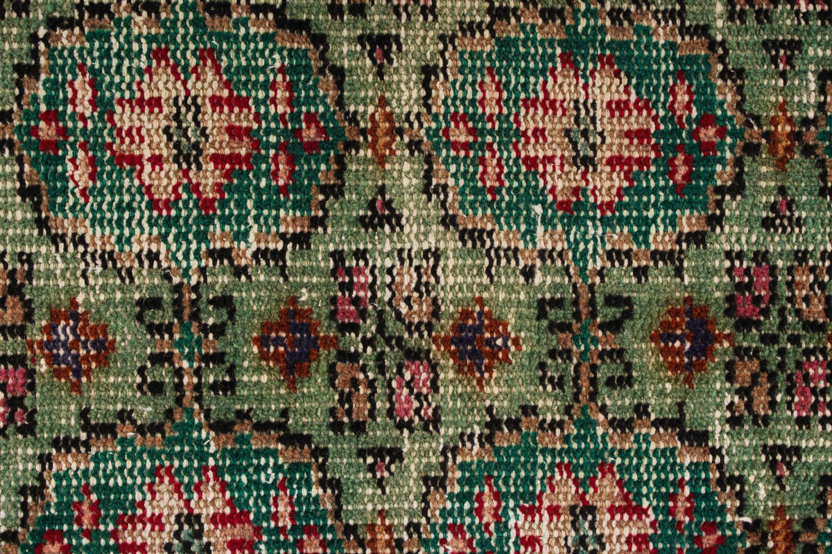 6x10 Dark Green and Multicolor Turkish Anatolian Rug