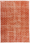 6x9 Orange and Brown Turkish Overdyed Rug