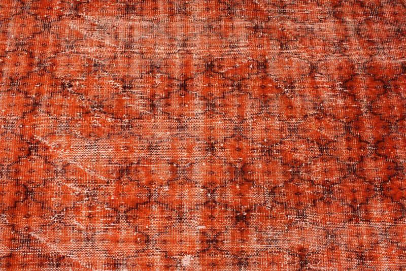 6x9 Orange and Brown Turkish Overdyed Rug